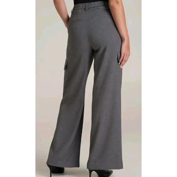 Abercrombie & Fitch High Rise Cargo Wide Leg Dress Pants XSL Nicole Benefield - Picture 8 of 9
